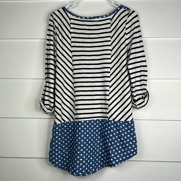 Anthropologie Postmark Striped & Polka Dot Tunic Top w/ Pockets Size Medium - Picture 12 of 14